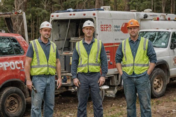 Professional septic service team